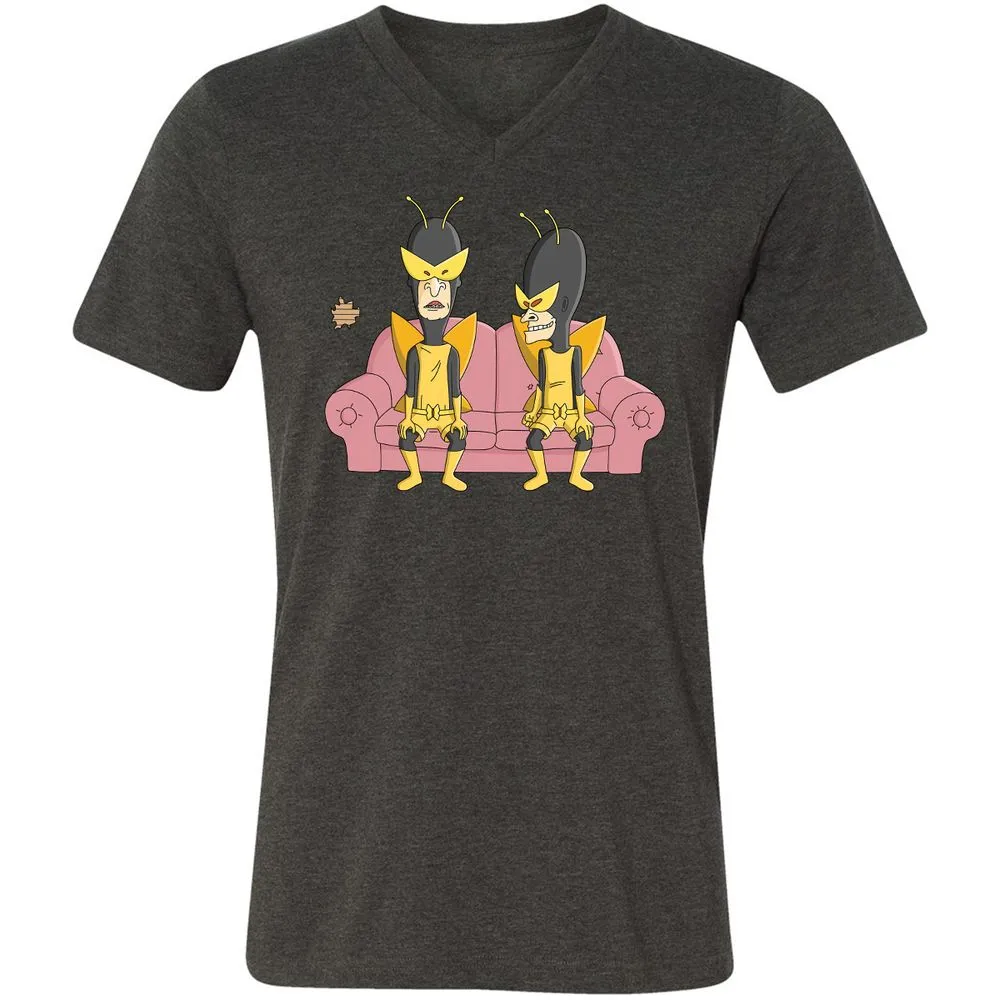 Unisex V-Neck T-Shirt - GQRLP1QX - Dark Grey Heather - 8