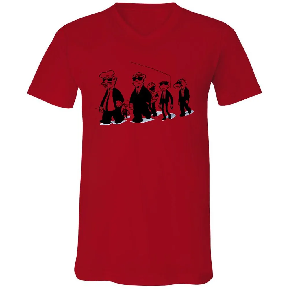 Unisex V-Neck T-Shirt - 8Q43LB3F - Red - 3