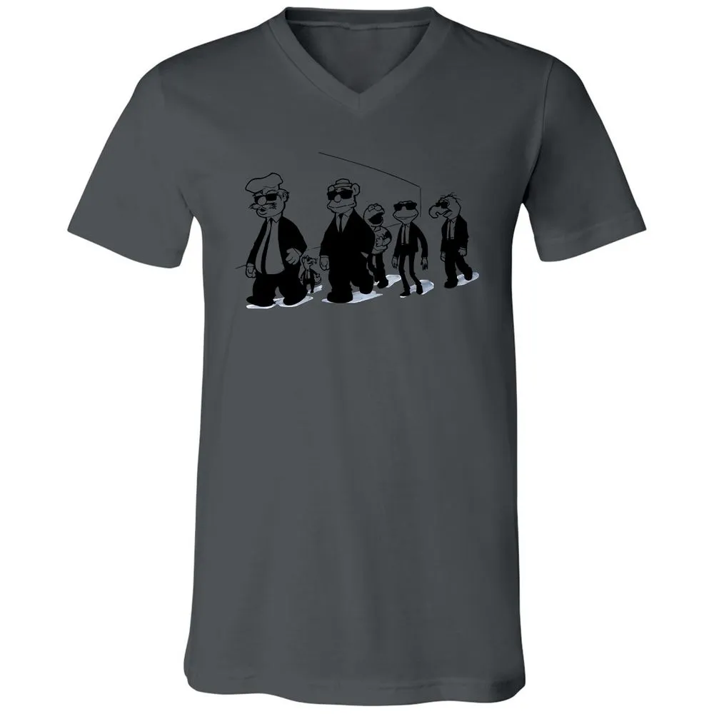 Unisex V-Neck T-Shirt - 8Q43LB3F - Asphalt - 12