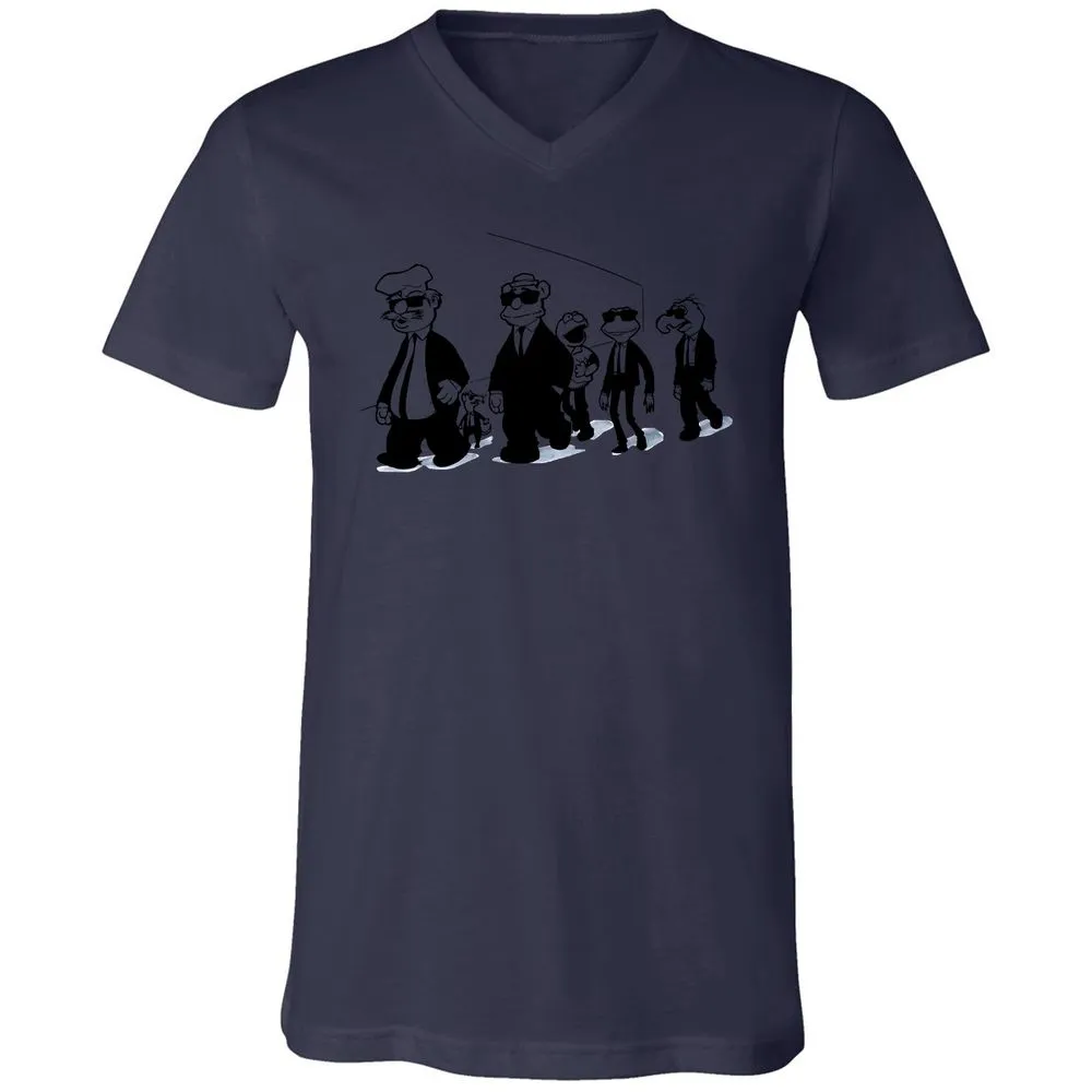 Unisex V-Neck T-Shirt - 8Q43LB3F - Navy - 9
