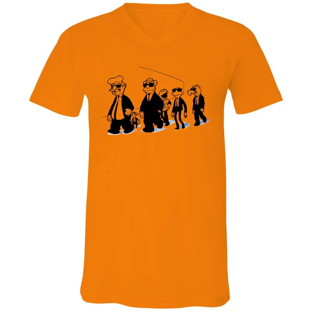 Unisex V-Neck T-Shirt - 8Q43LB3F - Orange - 11