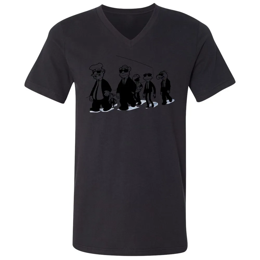 Unisex V-Neck T-Shirt - 8Q43LB3F - Black - 16