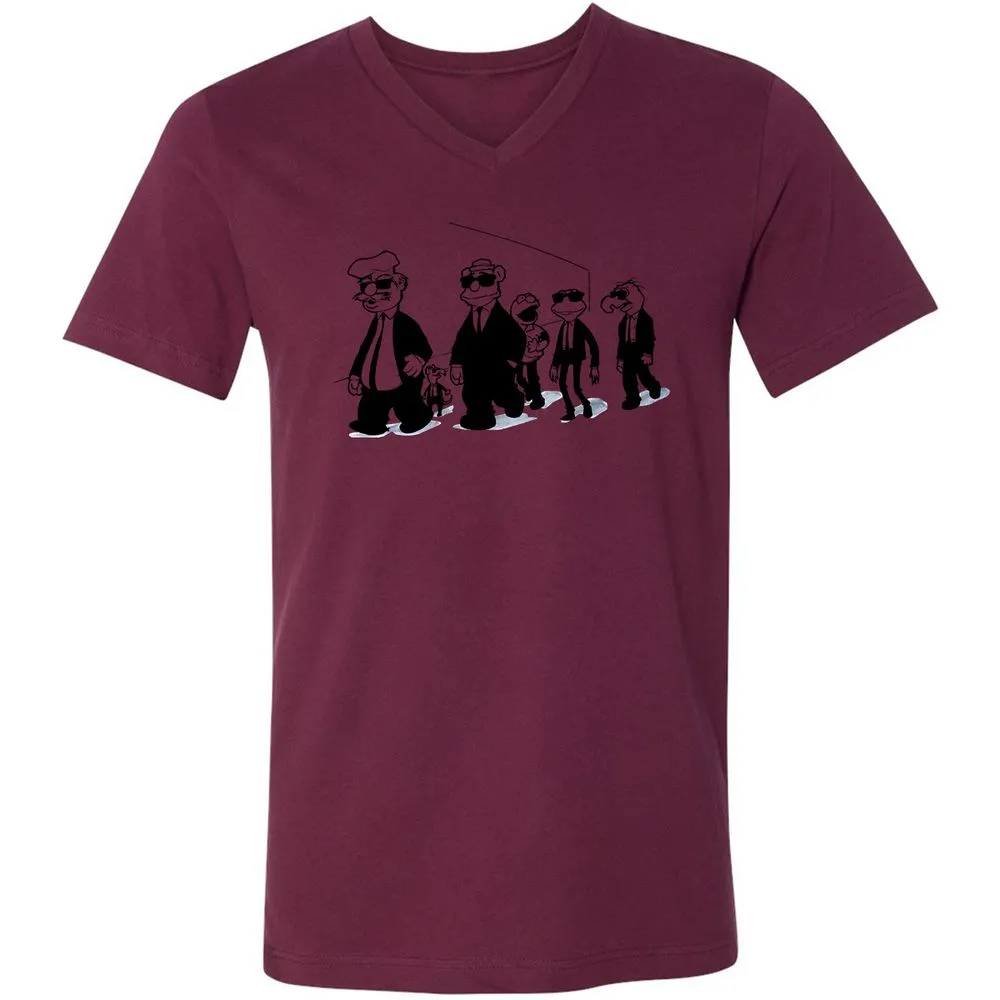 Unisex V-Neck T-Shirt - 8Q43LB3F - Maroon - 6