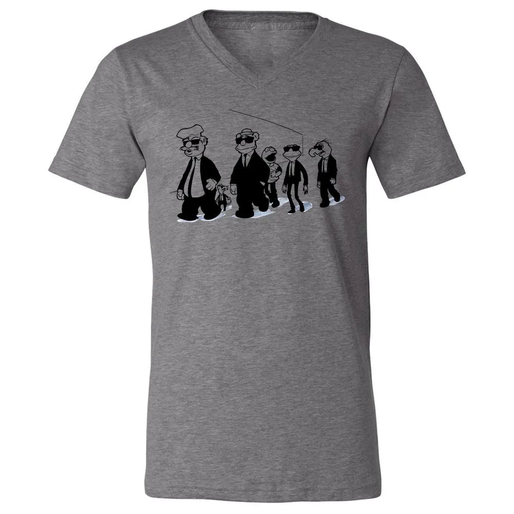Unisex V-Neck T-Shirt - 8Q43LB3F - Deep Heather - 13