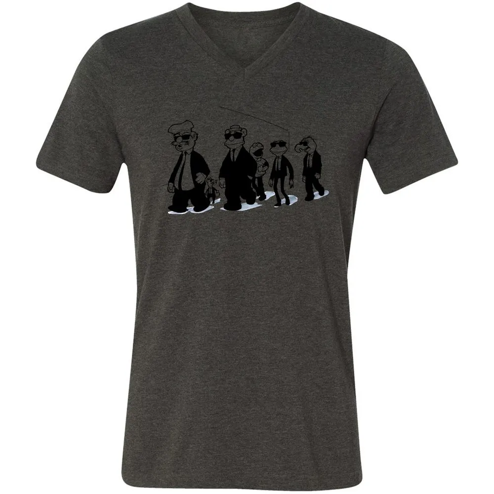 Unisex V-Neck T-Shirt - 8Q43LB3F - Dark Grey Heather - 8