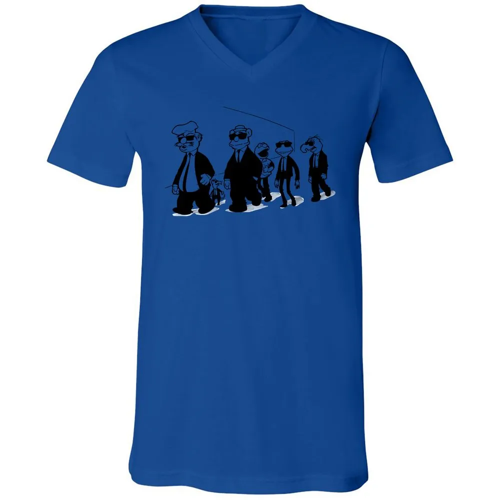 Unisex V-Neck T-Shirt - 8Q43LB3F - True Royal - 4