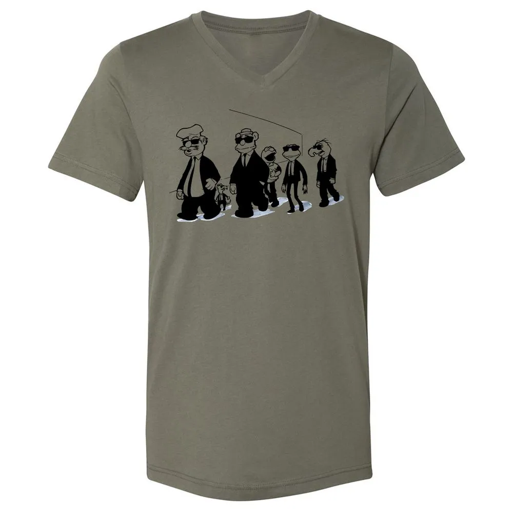 Unisex V-Neck T-Shirt - 8Q43LB3F - Military Green - 10