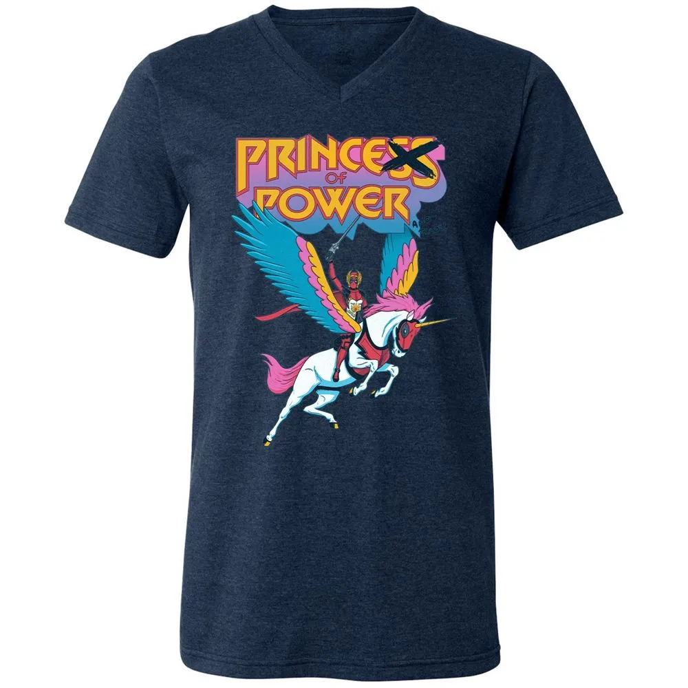 Unisex V-Neck T-Shirt - MZR7CYT8 - Heather Navy - 15