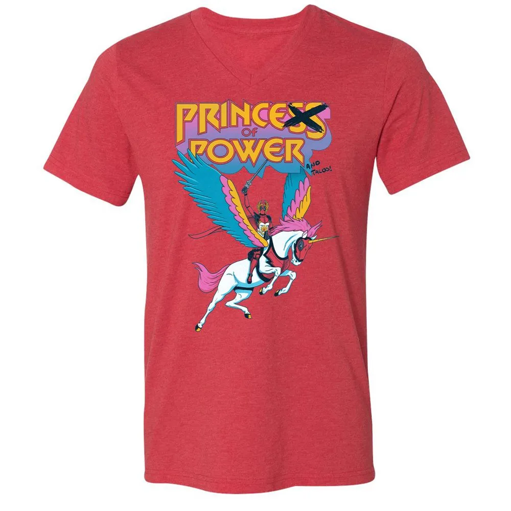 Unisex V-Neck T-Shirt - MZR7CYT8 - Heather Red - 5