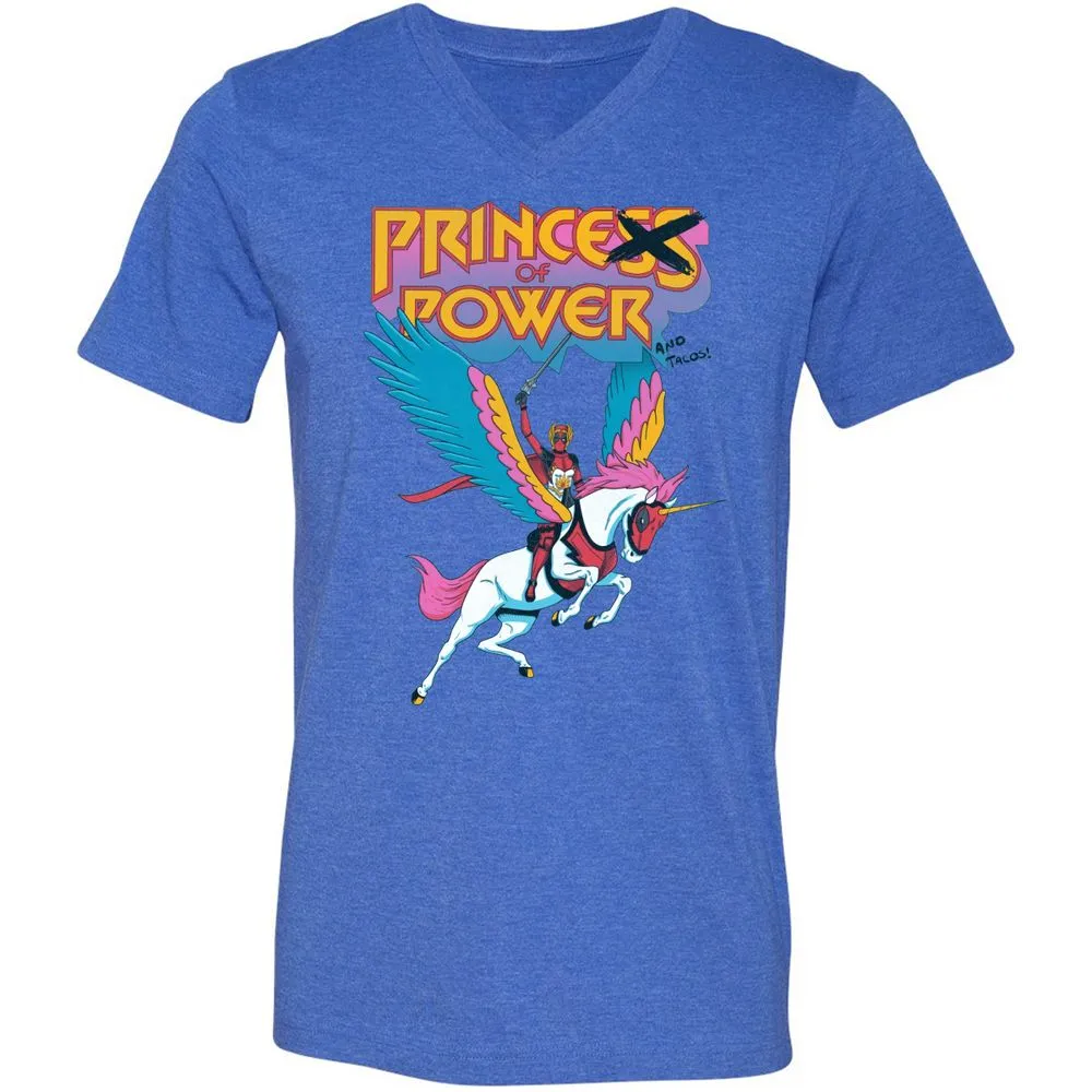 Unisex V-Neck T-Shirt - MZR7CYT8 - Heather True Royal - 14