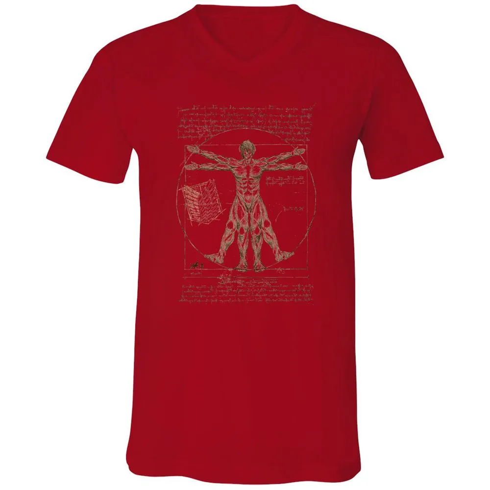 Unisex V-Neck T-Shirt - ZA66T4YB - Red - 3