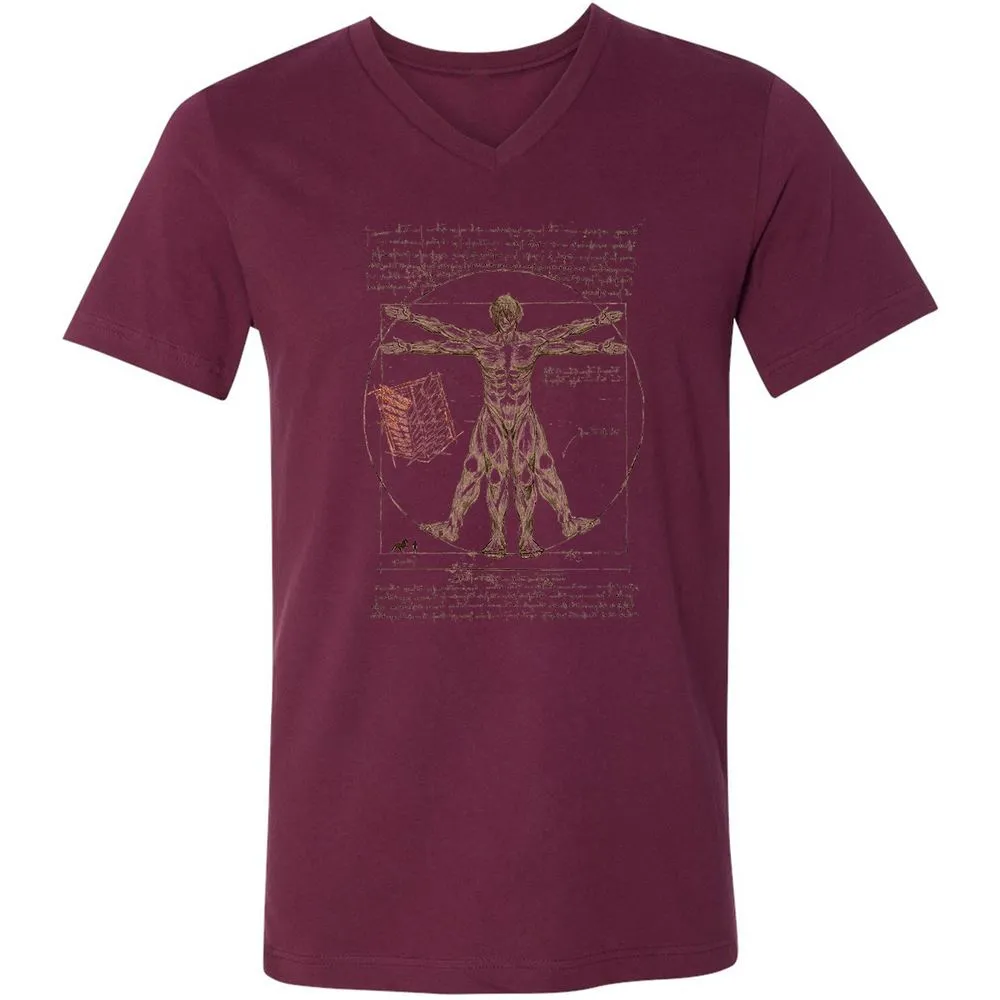 Unisex V-Neck T-Shirt - ZA66T4YB - Maroon - 6