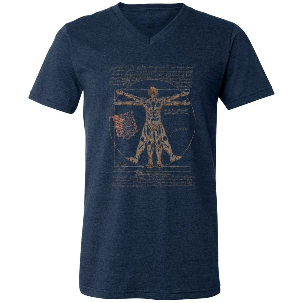Unisex V-Neck T-Shirt - ZA66T4YB - Heather Navy - 15