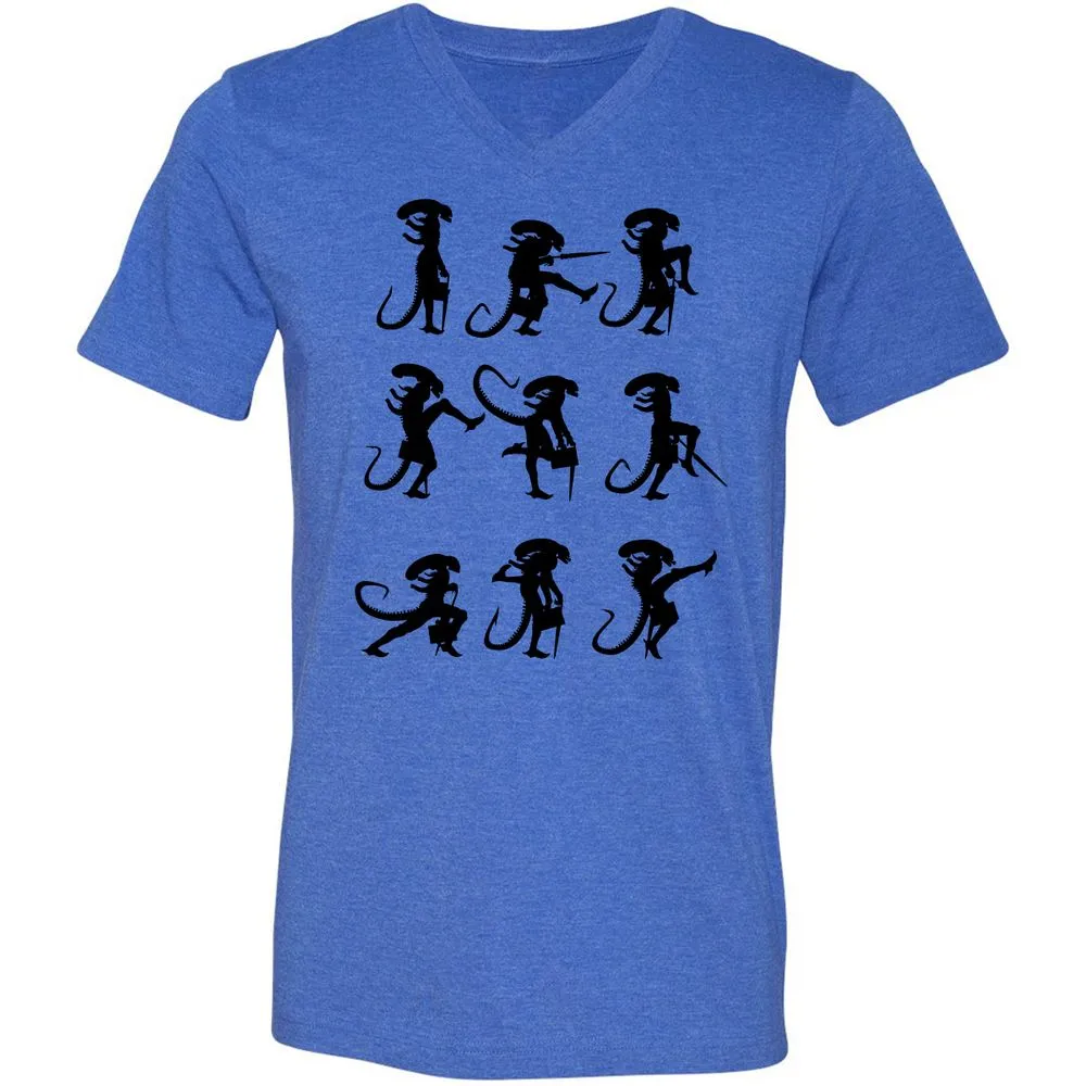 Unisex V-Neck T-Shirt - 38RC8E4N - Heather True Royal - 14