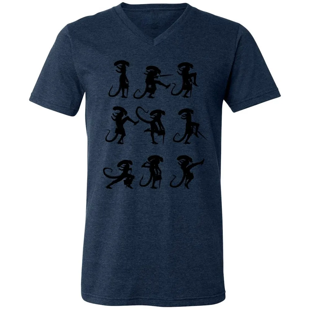 Unisex V-Neck T-Shirt - 38RC8E4N - Heather Navy - 15