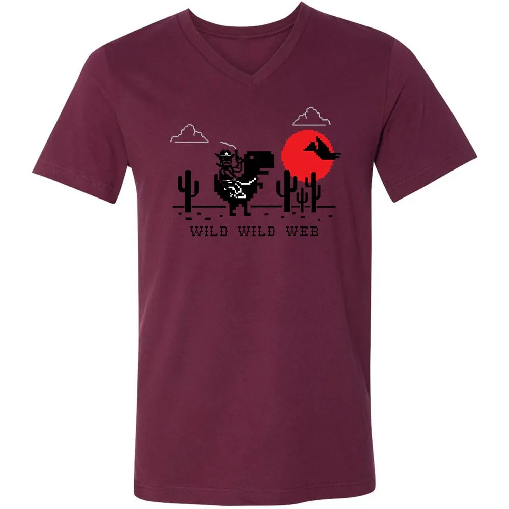 Unisex V-Neck T-Shirt - MFUMP5DT - Maroon - 6