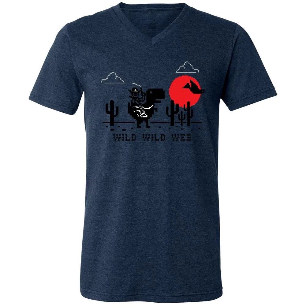 Unisex V-Neck T-Shirt - MFUMP5DT - Heather Navy - 15