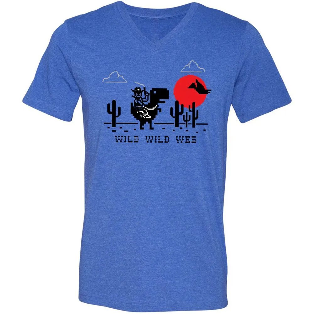 Unisex V-Neck T-Shirt - MFUMP5DT - Heather True Royal - 14