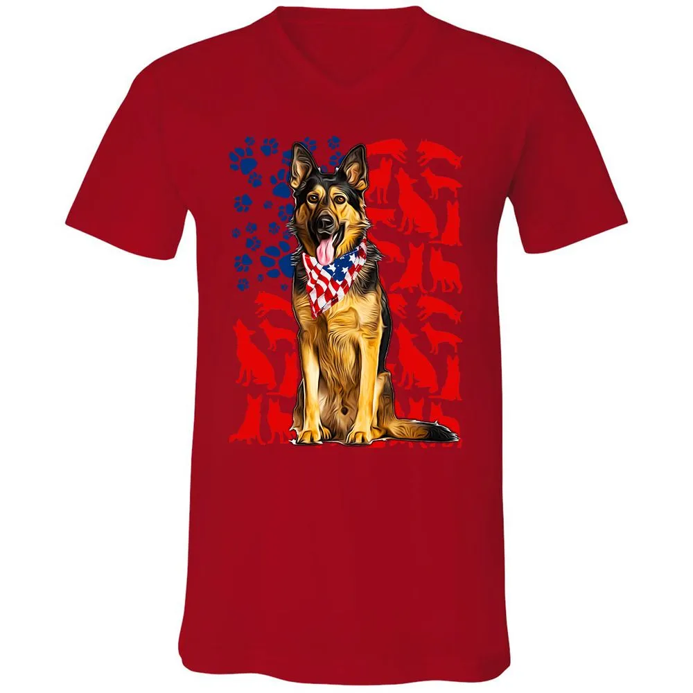 Unisex V-Neck T-Shirt - WANEWJS7 - Red - 3