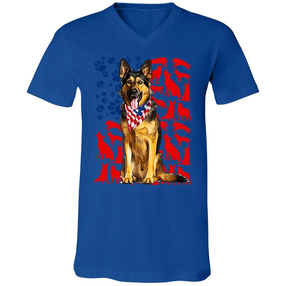 Unisex V-Neck T-Shirt - WANEWJS7 - True Royal - 4