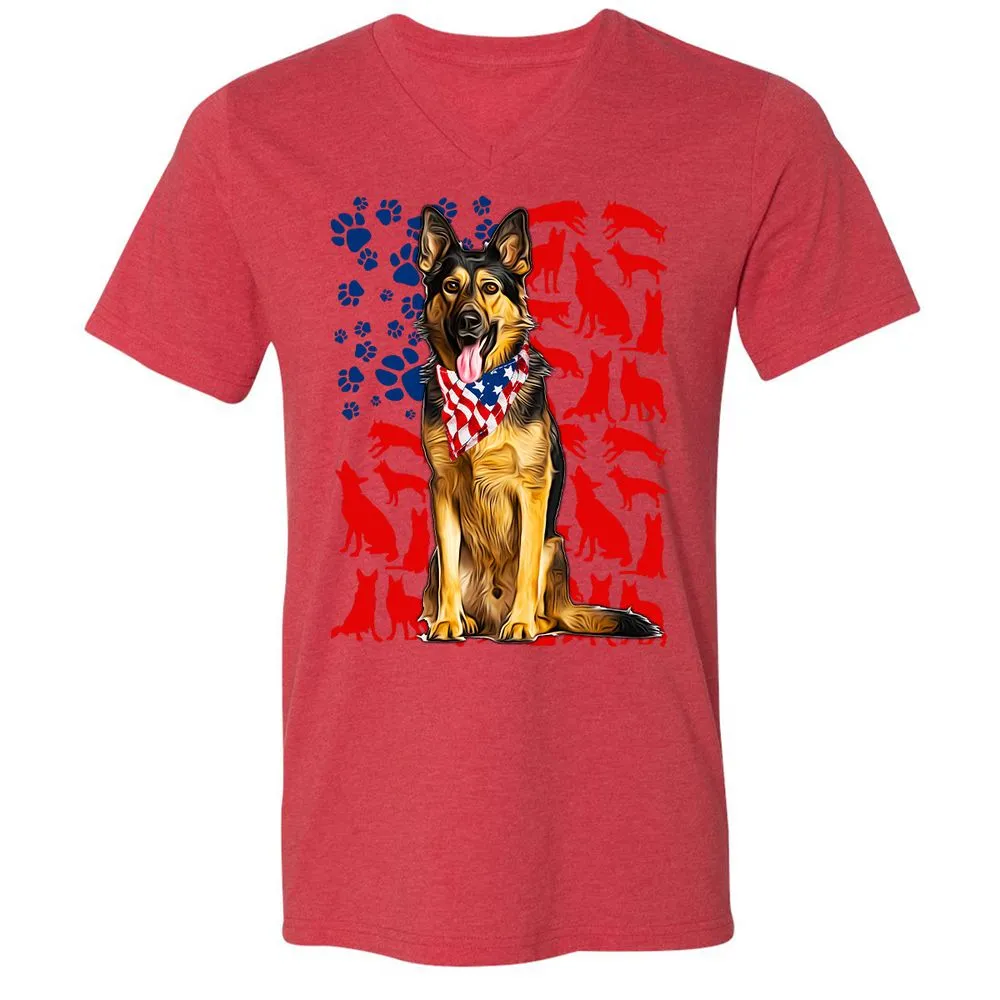 Unisex V-Neck T-Shirt - WANEWJS7 - Heather Red - 5