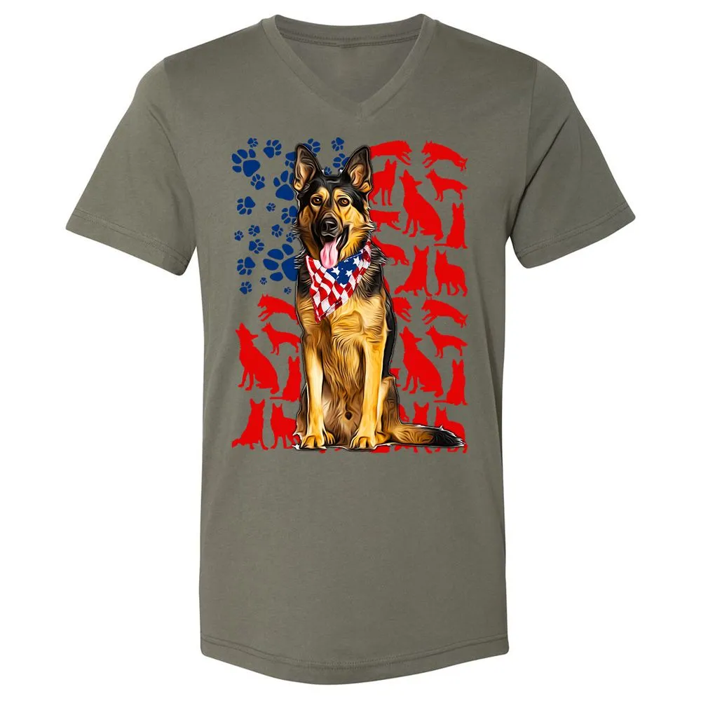 Unisex V-Neck T-Shirt - WANEWJS7 - Military Green - 10