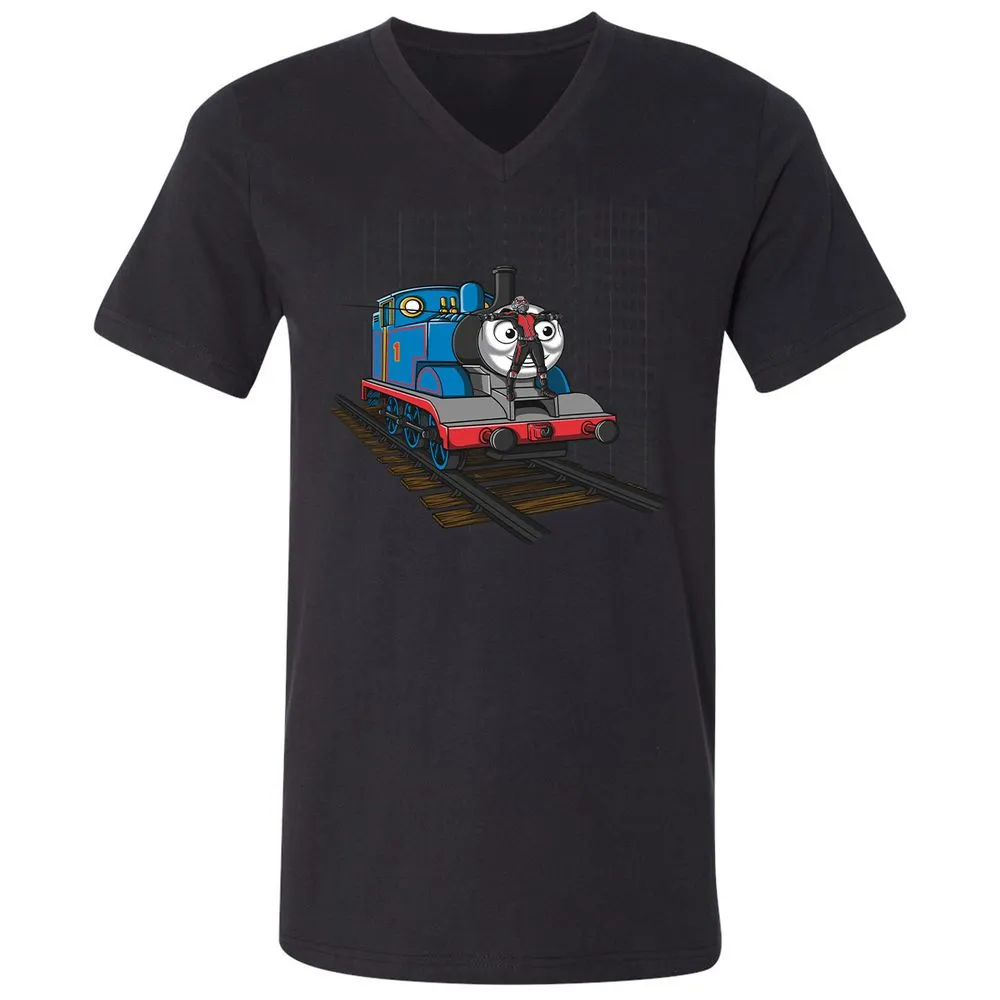 Unisex V-Neck T-Shirt - TAQC6JN2 - Black - 16
