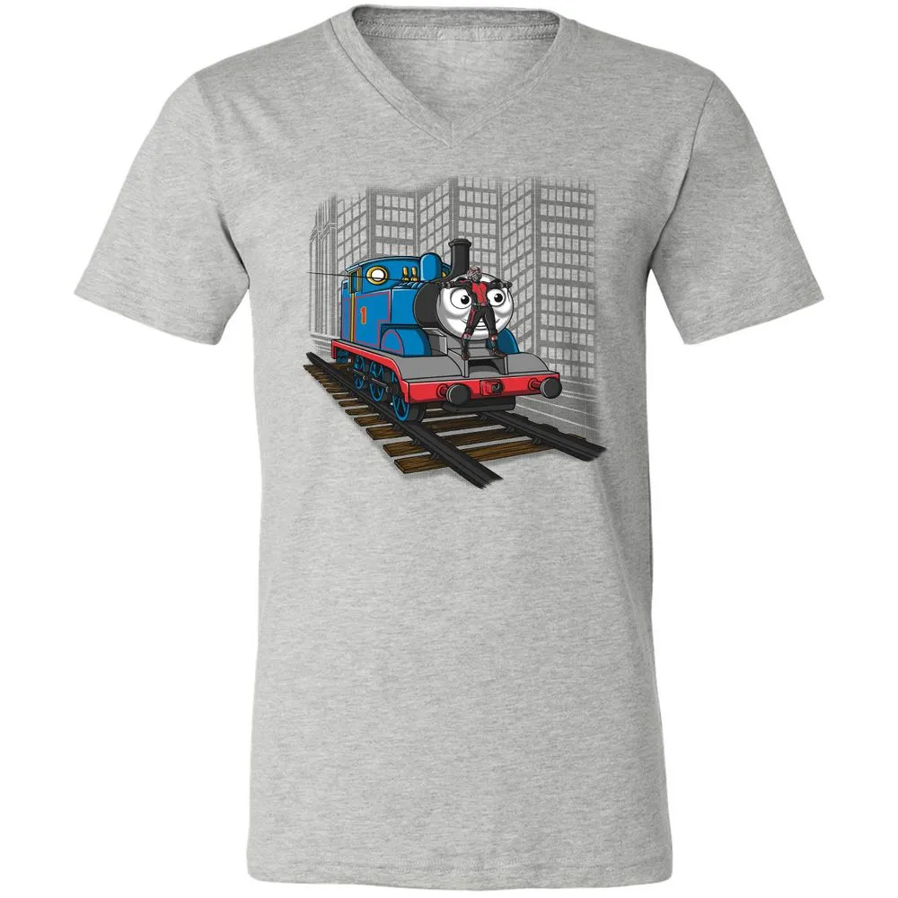 Unisex V-Neck T-Shirt - TAQC6JN2 - Athletic Heather - 7