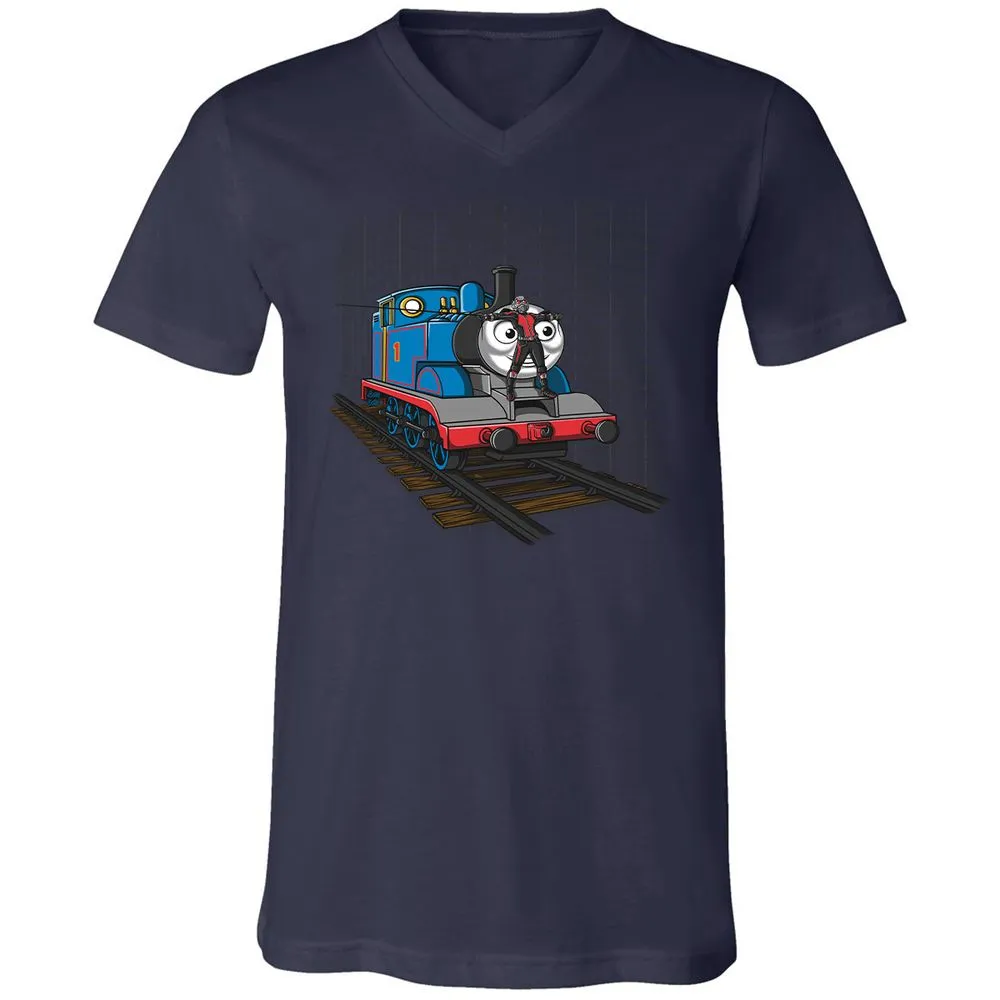 Unisex V-Neck T-Shirt - TAQC6JN2 - Navy - 9