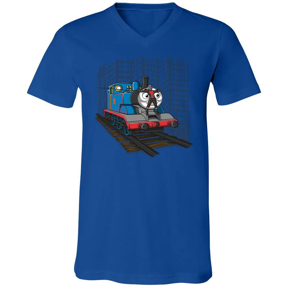Unisex V-Neck T-Shirt - TAQC6JN2 - True Royal - 4