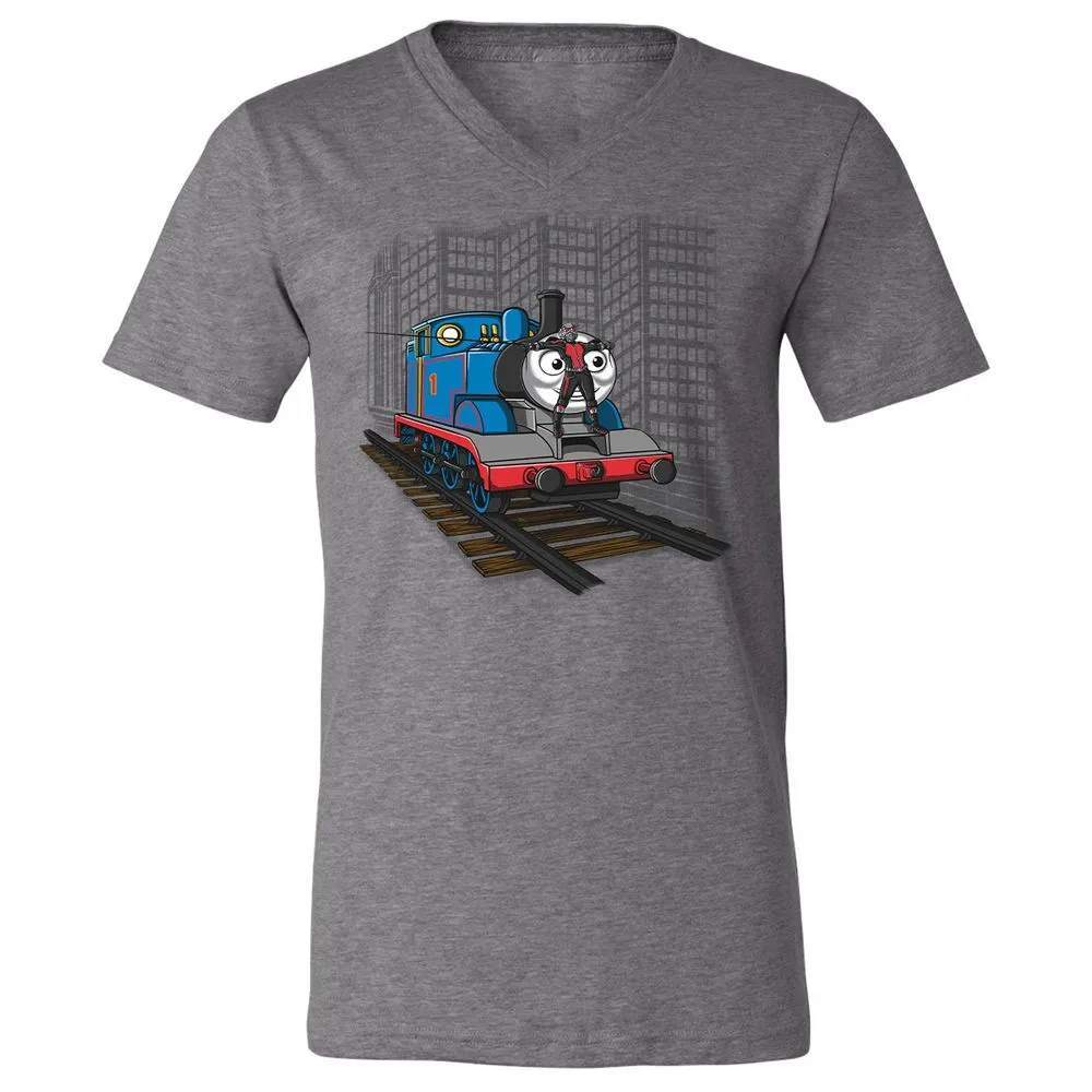 Unisex V-Neck T-Shirt - TAQC6JN2 - Deep Heather - 13