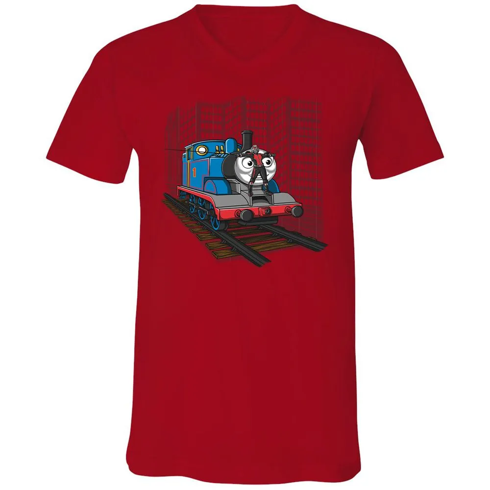 Unisex V-Neck T-Shirt - TAQC6JN2 - Red - 3