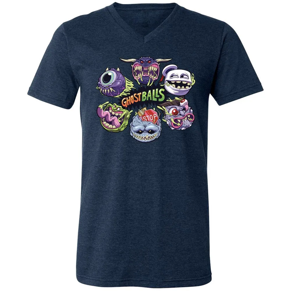 Unisex V-Neck T-Shirt - 6DSZJG81 - Heather Navy - 15