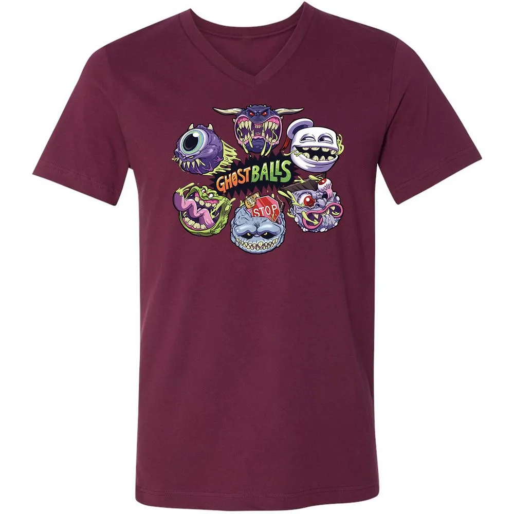 Unisex V-Neck T-Shirt - 6DSZJG81 - Maroon - 6