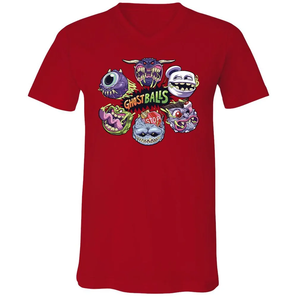 Unisex V-Neck T-Shirt - 6DSZJG81 - Red - 3