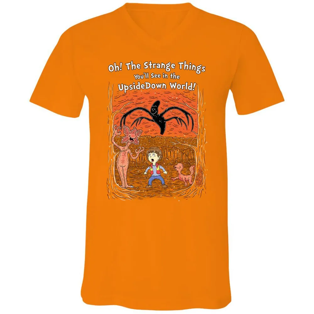 Unisex V-Neck T-Shirt - Q9M4EF8X - Orange - 11