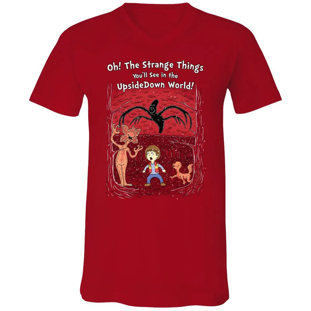 Unisex V-Neck T-Shirt - Q9M4EF8X - Red - 3