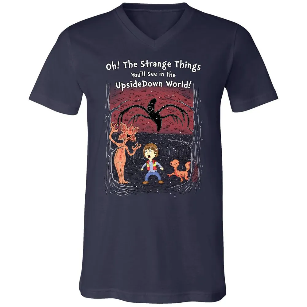 Unisex V-Neck T-Shirt - Q9M4EF8X - Navy - 9