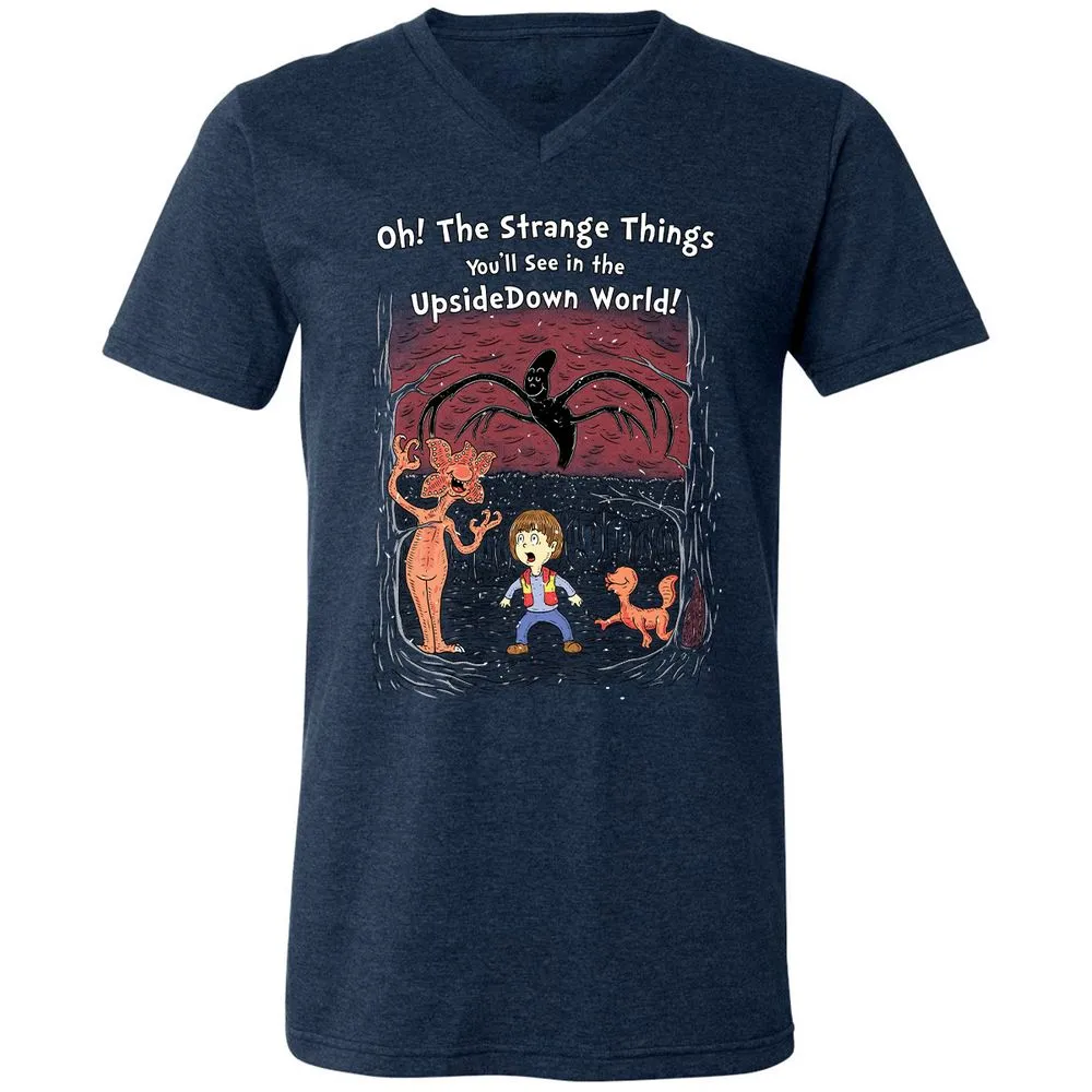 Unisex V-Neck T-Shirt - Q9M4EF8X - Heather Navy - 15