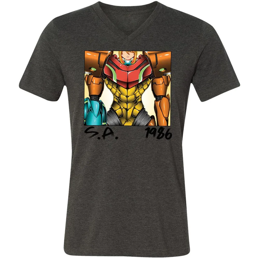 Unisex V-Neck T-Shirt - DR59PR82 - Dark Grey Heather - 8