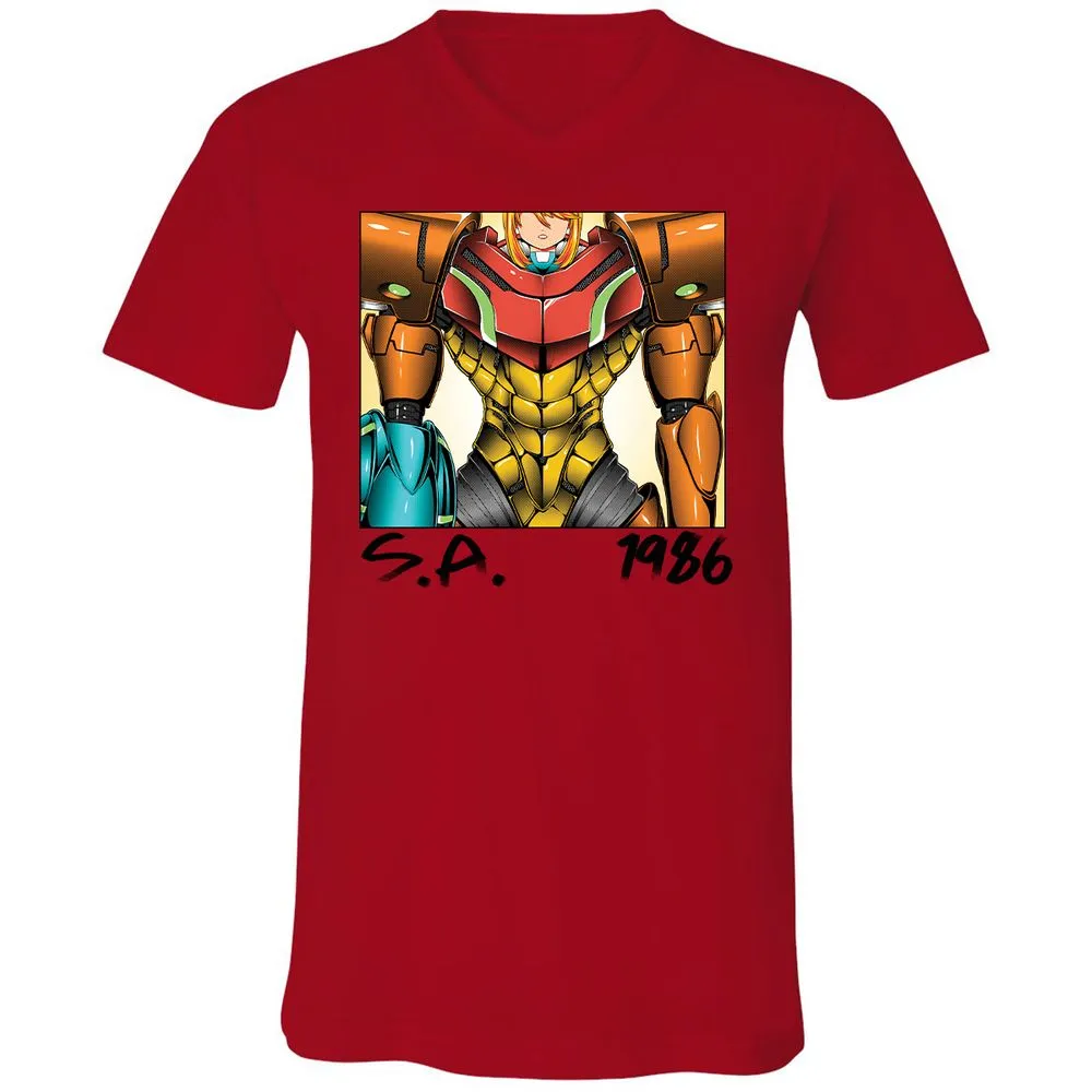 Unisex V-Neck T-Shirt - DR59PR82 - Red - 3