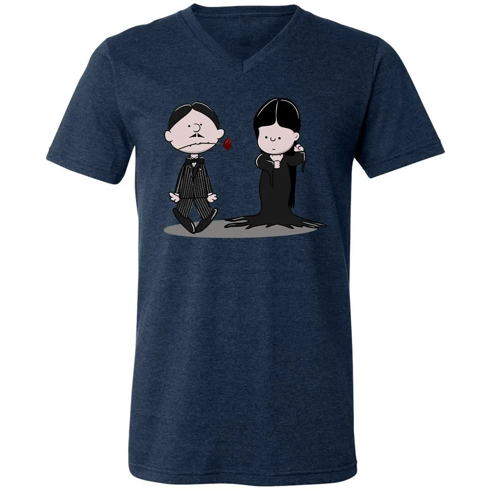 Unisex V-Neck T-Shirt - RZWLNZQQ - Heather Navy - 15