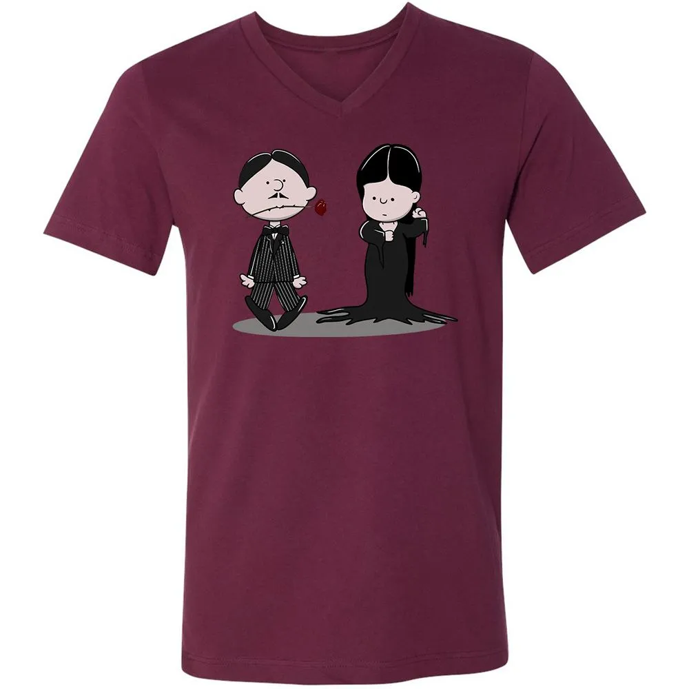 Unisex V-Neck T-Shirt - RZWLNZQQ - Maroon - 6
