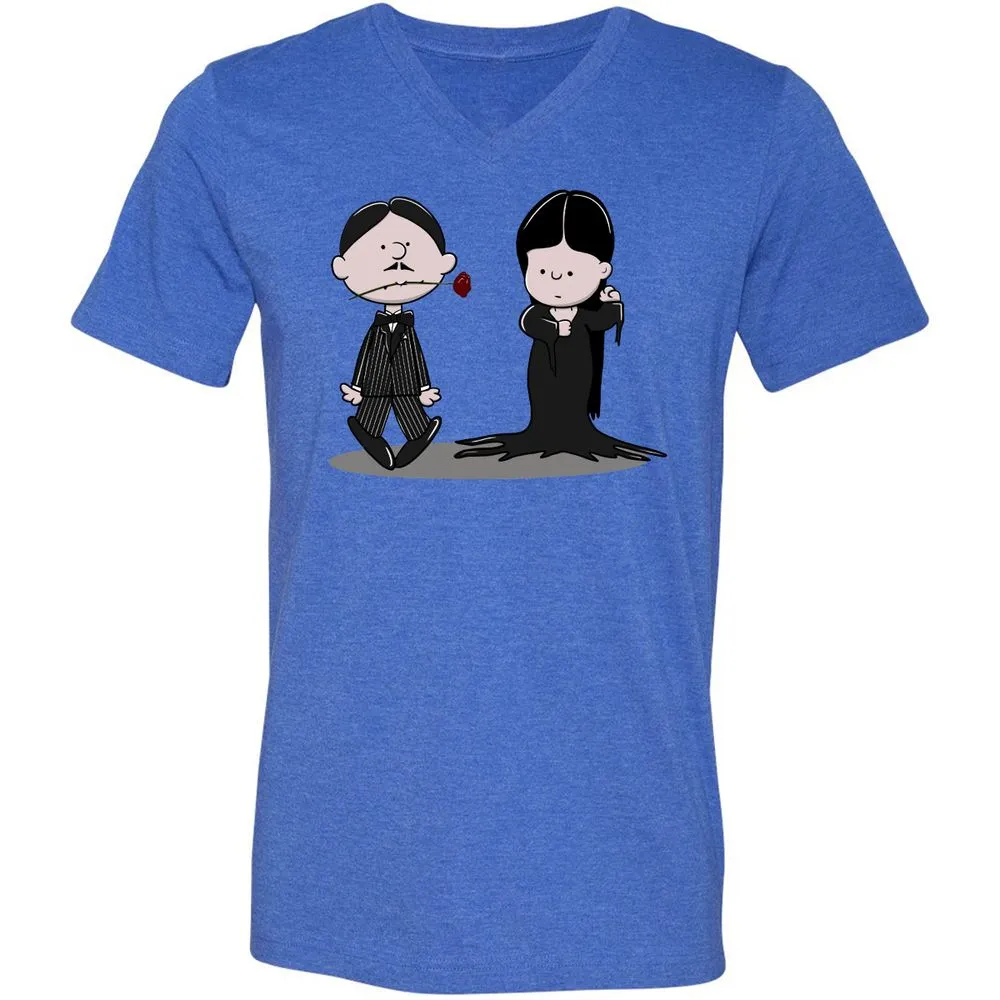 Unisex V-Neck T-Shirt - RZWLNZQQ - Heather True Royal - 14
