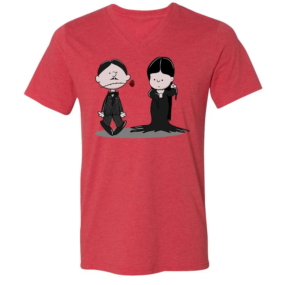 Unisex V-Neck T-Shirt - RZWLNZQQ - Heather Red - 5