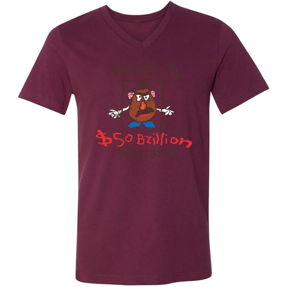 Unisex V-Neck T-Shirt - W1TYGPJZ - Maroon - 6