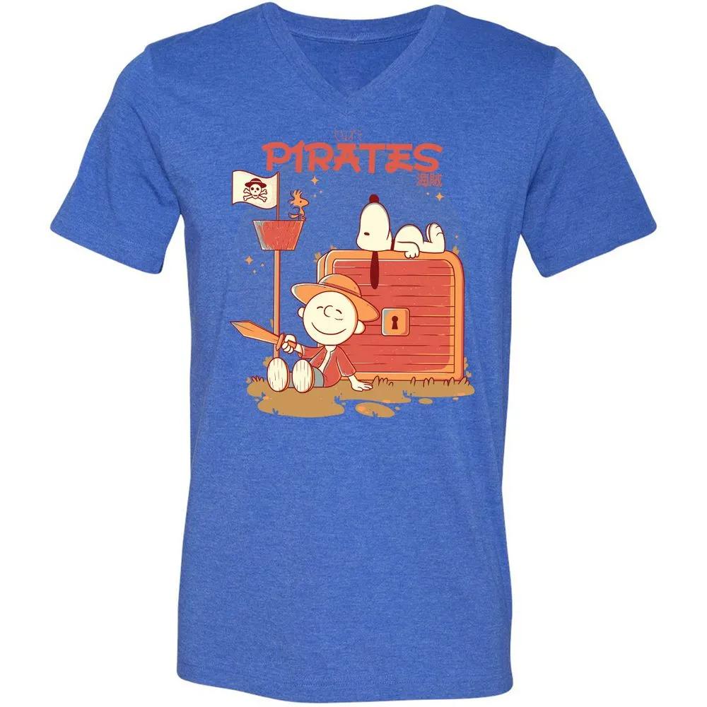 Unisex V-Neck T-Shirt - SBCWK6HW - Heather True Royal - 14