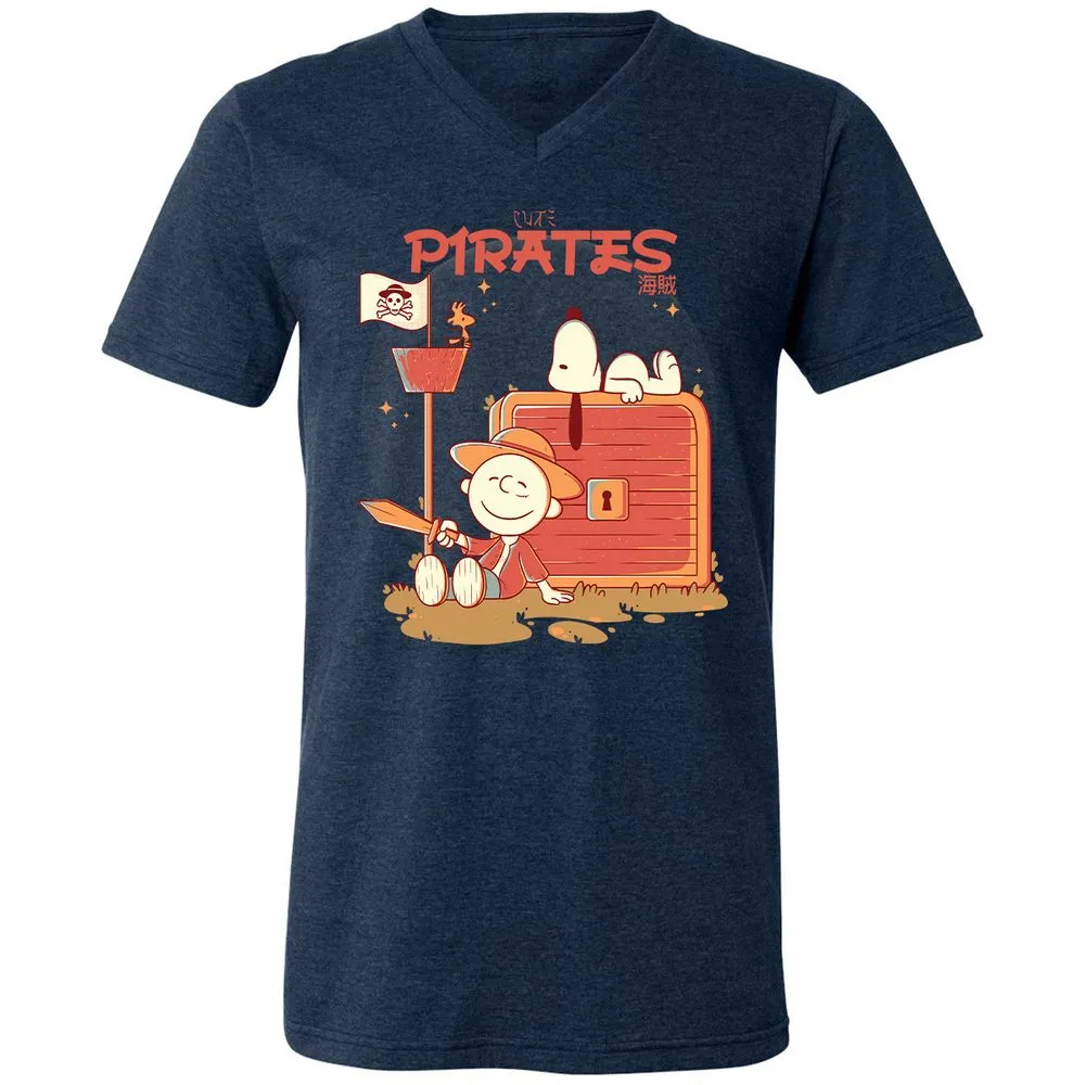 Unisex V-Neck T-Shirt - SBCWK6HW - Heather Navy - 15