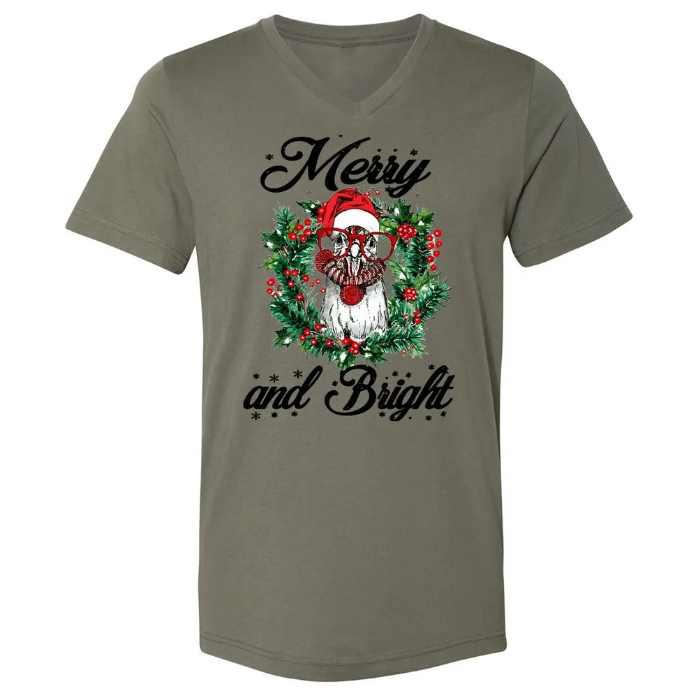 Unisex V-Neck T-Shirt - WUNLP91Y - Military Green - 10