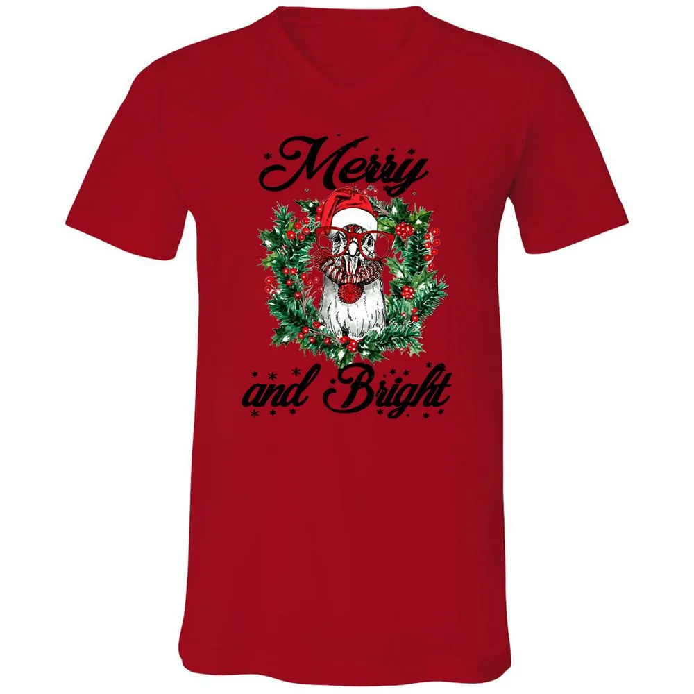 Unisex V-Neck T-Shirt - WUNLP91Y - Red - 3